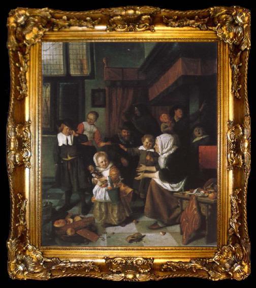 framed  Jan Steen Festival of the St. Nikolaus, ta009-2